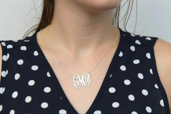 JULIANNA MARIE WEARING USA NAME NECKLACE MONOGRAM