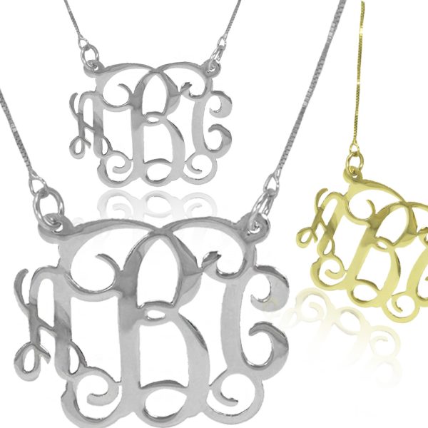 Personalized Monogram Necklace in goild& silver - USA Name necklaces