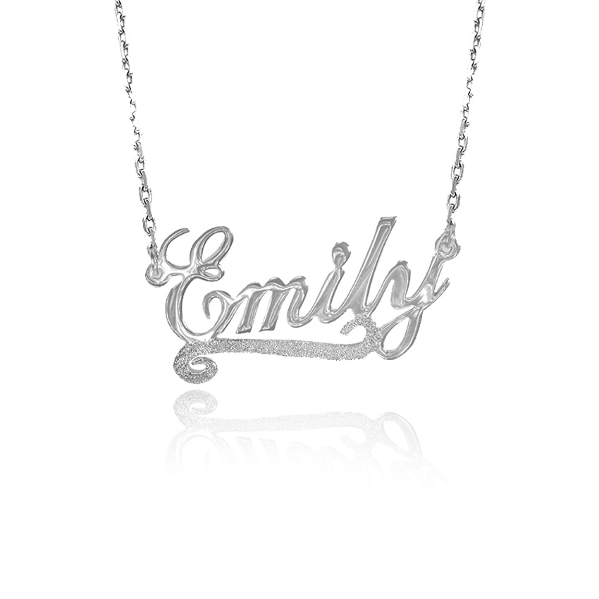 sliver name necklace