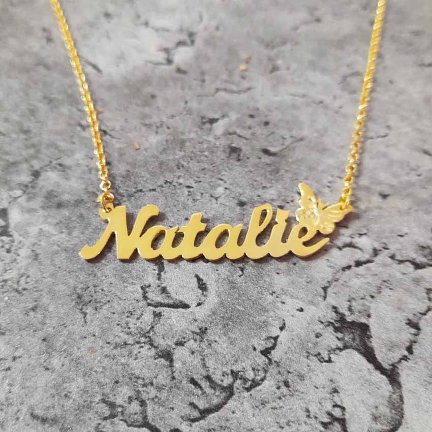 18K gold name necklace USA Name necklaces