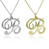 USA Name necklace initial necklace in gold and silver